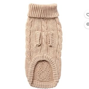 Boots & Barkley Cream Cable Knit Turtleneck Dog Sweater Cozy Cute Winter Sweater